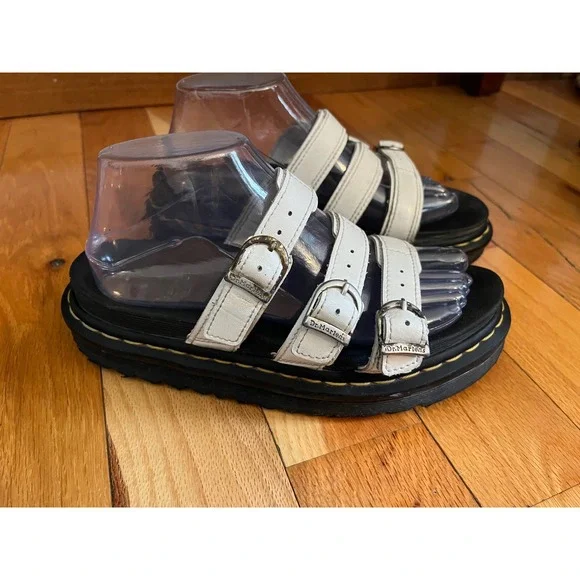 Dr. Martens White and Black Sandals - Picture 2 of 9